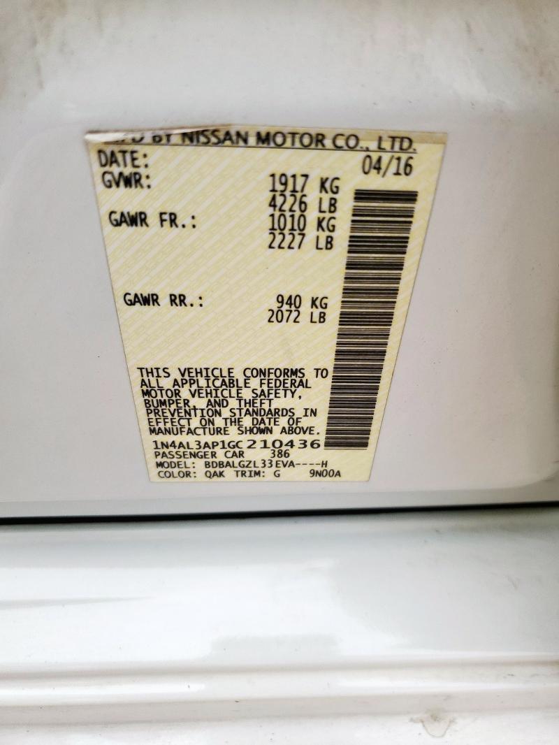 2016 NISSAN ALTIMA 2.5 - 1N4AL3AP1GC210436