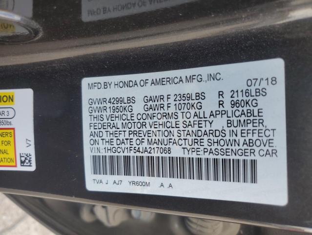 2018 HONDA ACCORD EXL - 1HGCV1F54JA217068
