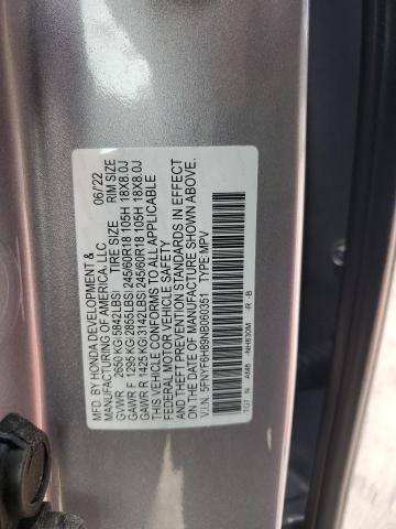 2022 HONDA PILOT TRAI - 5FNYF6H89NB060351