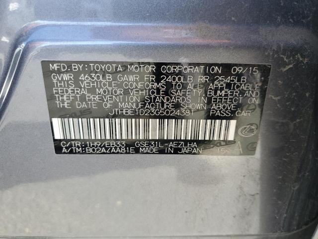 2016 LEXUS IS 350 JTHBE1D23G5024381