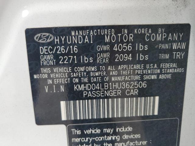 2017 HYUNDAI ELANTRA SP - KMHD04LB1HU362506