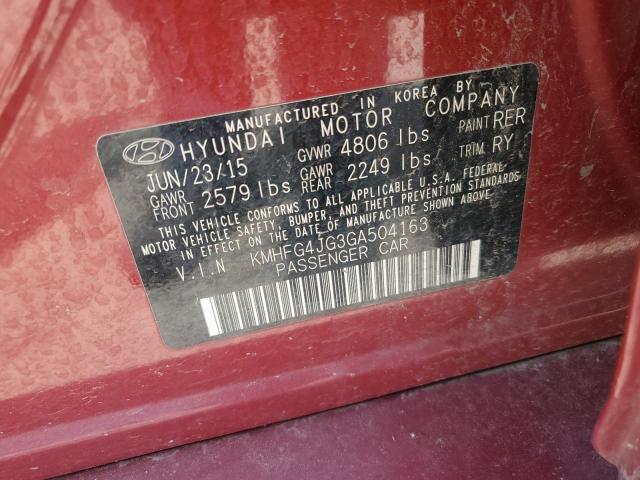 2016 HYUNDAI AZERA KMHFG4JG3GA504163