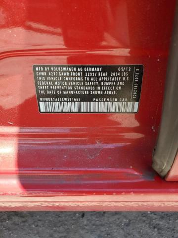 2012 VOLKSWAGEN GOLF - WVWDB7AJ3CW351093