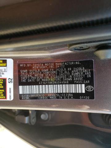 2022 TOYOTA CAMRY SE - 4T1G11AK0NU044948