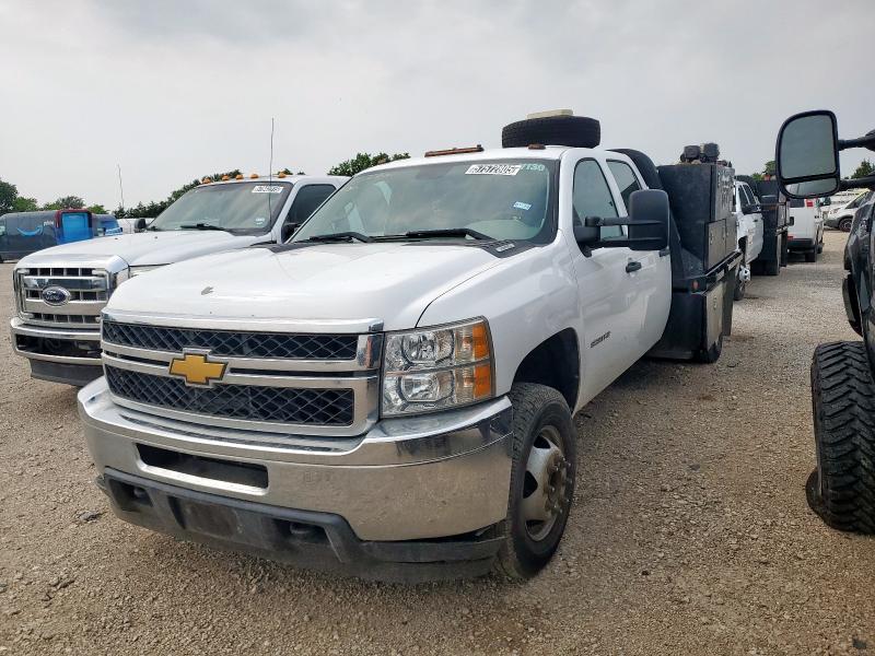 CHEVROLET SILVERADO 2014 white crew cha flexible fuel 1GB4CZCG6EF155246 photo #1