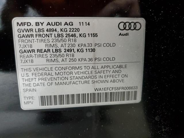2015 AUDI Q3 PREMIUM WA1EFCFS5FR006633