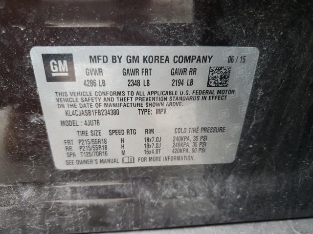2015 BUICK ENCORE KL4CJASB1FB234380