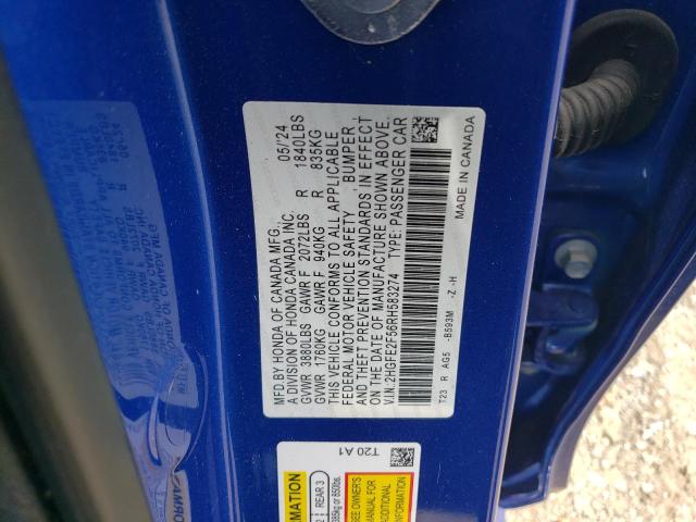 2024 HONDA CIVIC SPOR 2HGFE2F56RH583274