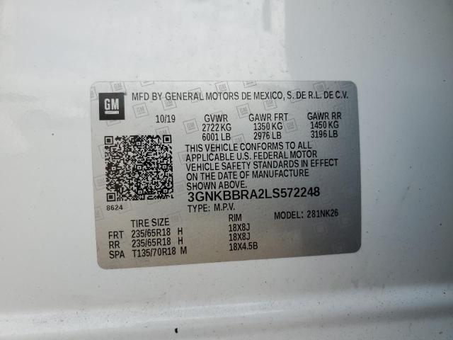 2020 CHEVROLET BLAZER 1LT 3GNKBBRA2LS572248