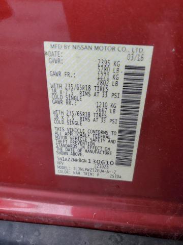 2016 NISSAN MURANO S - 5N1AZ2MH8GN130610