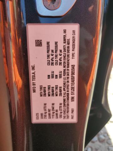 2025 TESLA MODEL 3 5YJ3E1EA8SF985948