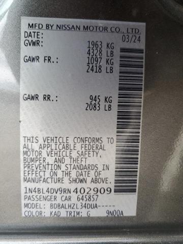 2024 NISSAN ALTIMA SV - 1N4BL4DV9RN402909