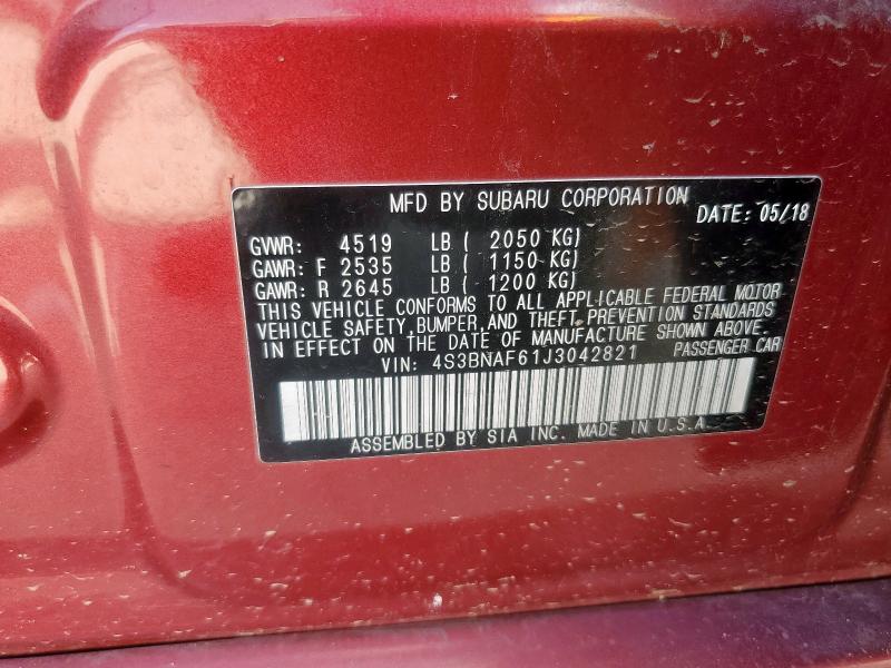 2018 SUBARU LEGACY 2.5 - 4S3BNAF61J3042821