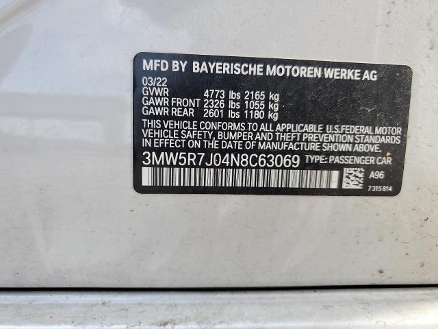 2022 BMW 330XI - 3MW5R7J04N8C63069