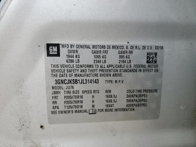 2018 CHEVROLET TRAX LS - 3GNCJKSB1JL314143