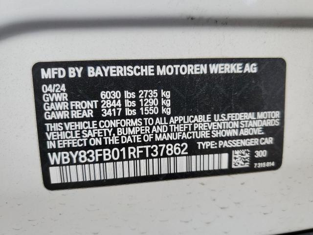 2024 BMW I4 XDRIVE - WBY83FB01RFT37862