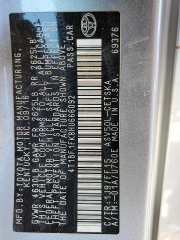 2017 TOYOTA CAMRY LE - 4T1BF1FK8HU666092