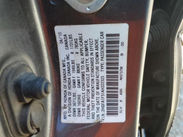 2hgfa1f51ah322323 - 2010 Honda Civic Lx - #57680085