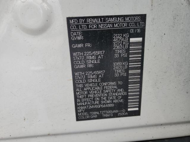 2016 NISSAN ROGUE S KNMAT2MV6GP644889