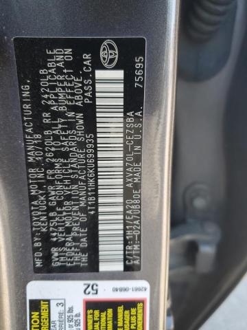 2019 TOYOTA CAMRY L 4T1B11HK6KU699935