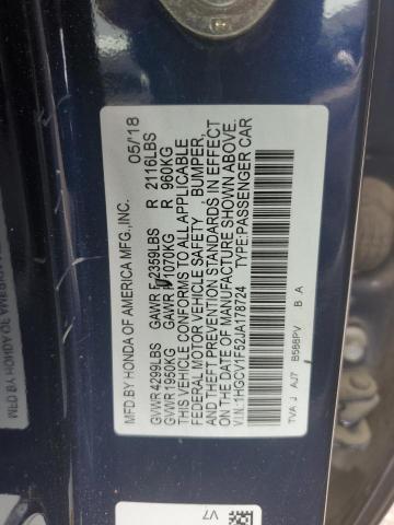 2018 HONDA ACCORD EXL 1HGCV1F52JA178724