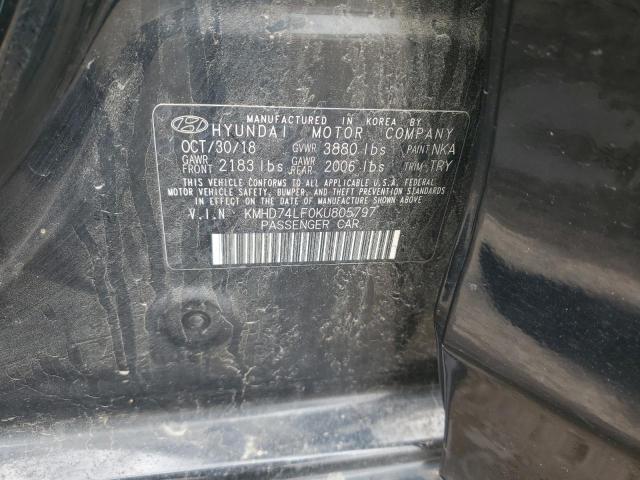 2019 HYUNDAI ELANTRA SE - KMHD74LF0KU805797