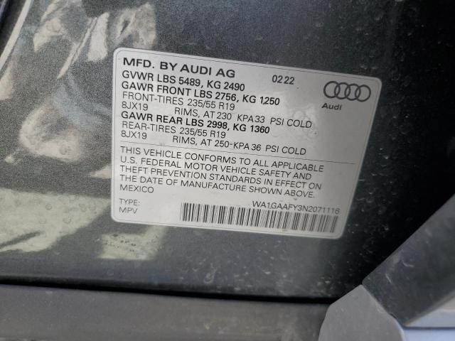 2022 AUDI Q5 PREMIUM - WA1GAAFY3N2071116
