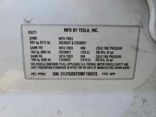 2021 TESLA MODEL Y - 5YJYGDEF0MF196970