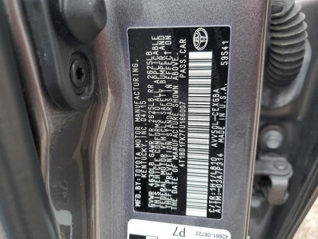 2015 TOYOTA CAMRY HYBR - 4T1BD1FK7FU166007