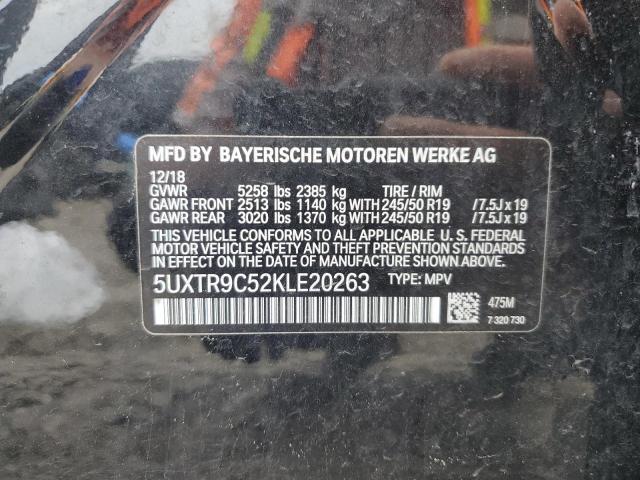 2019 BMW X3 XDRIVE30I 5UXTR9C52KLE20263