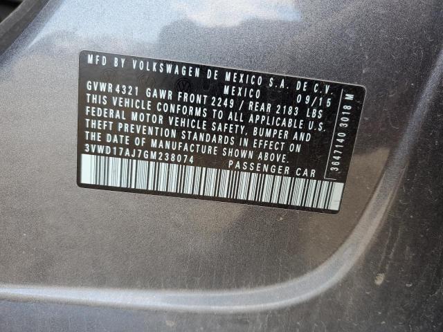 2016 VOLKSWAGEN JETTA SPOR 3VWD17AJ7GM238074