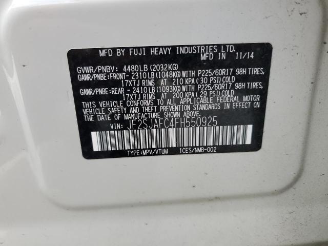 2015 SUBARU FORESTER 2 - JF2SJAFC4FH550925