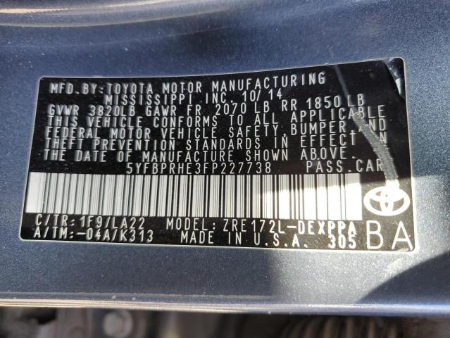 2015 TOYOTA COROLLA EC - 5YFBPRHE3FP227738