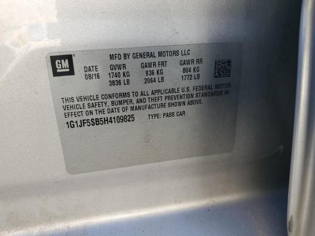 2017 CHEVROLET SONIC PREM 1G1JF5SB5H4109825