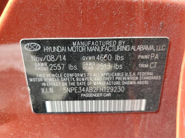 2015 HYUNDAI SONATA SPO - 5NPE34AB2FH129230