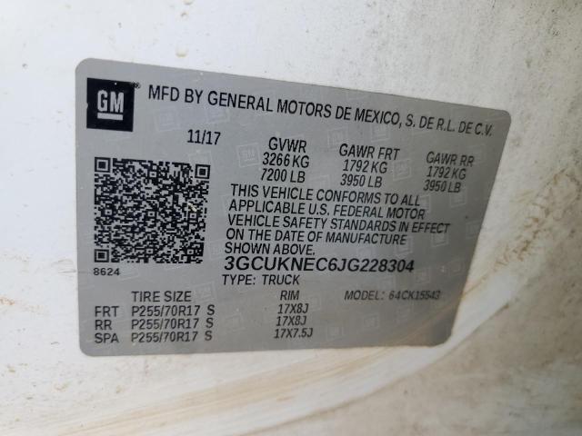 2018 CHEVROLET SILVERADO - 3GCUKNEC6JG228304