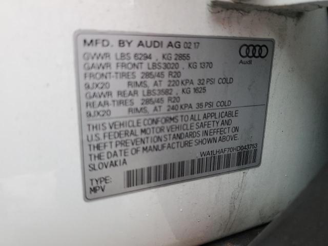 2017 AUDI Q7 PREMIUM - WA1LHAF70HD043753