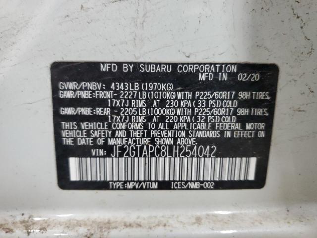 2020 SUBARU CROSSTREK - JF2GTAPC8LH254042