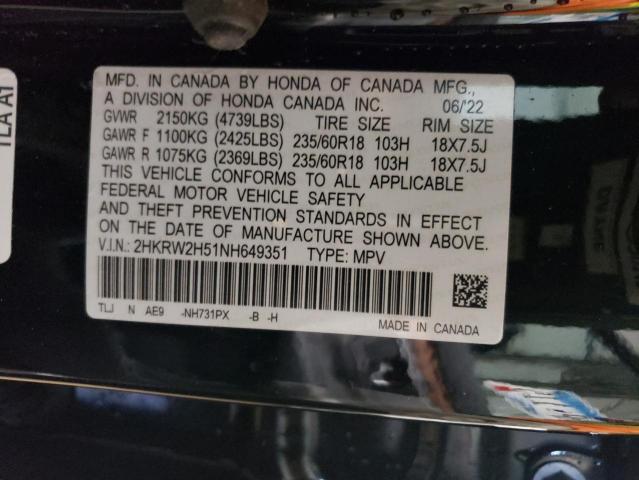 2022 HONDA CR-V EX - 2HKRW2H51NH649351