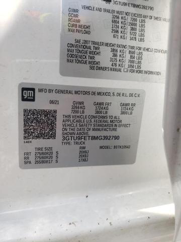 2021 GMC SIERRA K15 3GTU9FET8MG392790