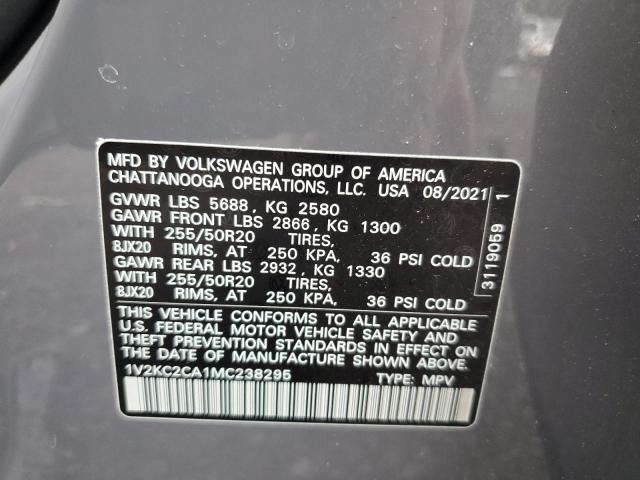 2021 VOLKSWAGEN ATLAS CROS 1V2KC2CA1MC238295