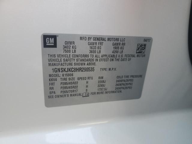 2017 CHEVROLET SUBURBAN K - 1GNSKJKC8HR290535