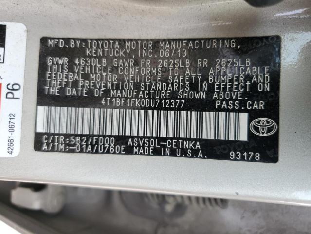 4T1BF1FK0DU712377 2013 TOYOTA CAMRY
