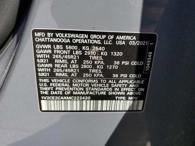 2021 VOLKSWAGEN ATLAS CROS - 1V2CE2CAXMC222420