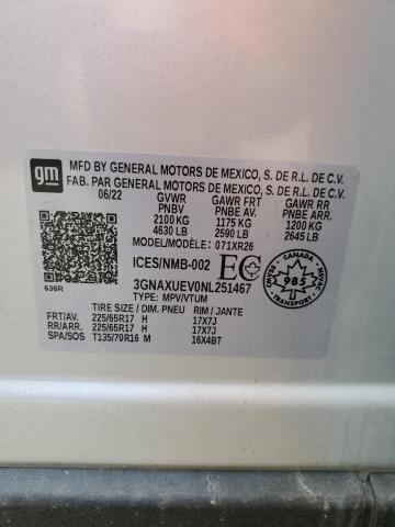 2022 CHEVROLET EQUINOX LT 3GNAXUEV0NL251467