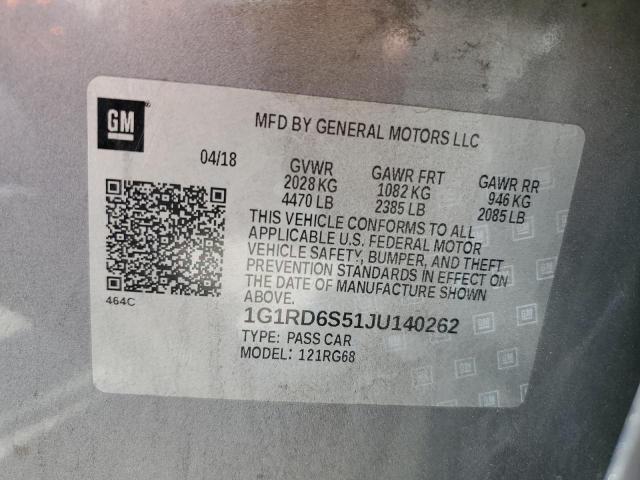 2018 CHEVROLET VOLT PREMI - 1G1RD6S51JU140262