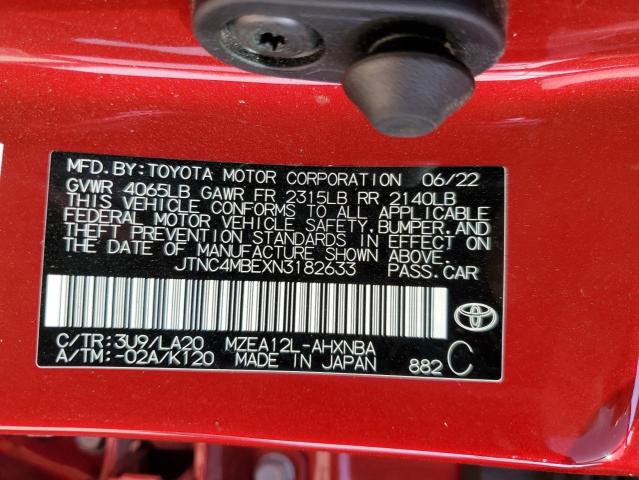 2022 TOYOTA COROLLA XS JTNC4MBEXN3182633