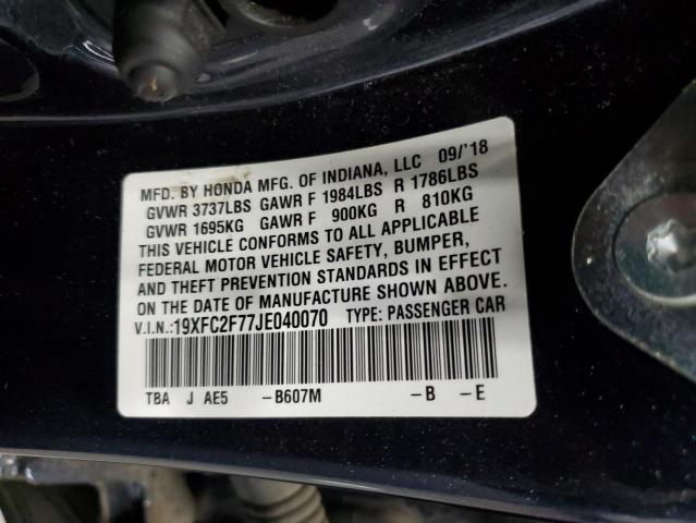 2018 HONDA CIVIC EX - 19XFC2F77JE040070