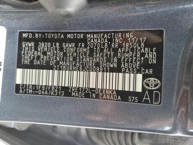 2018 TOYOTA COROLLA L - 2T1BURHE6JC009911