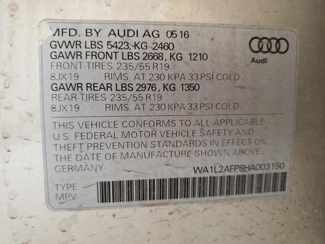 2017 AUDI Q5 PREMIUM - WA1L2AFP8HA003150